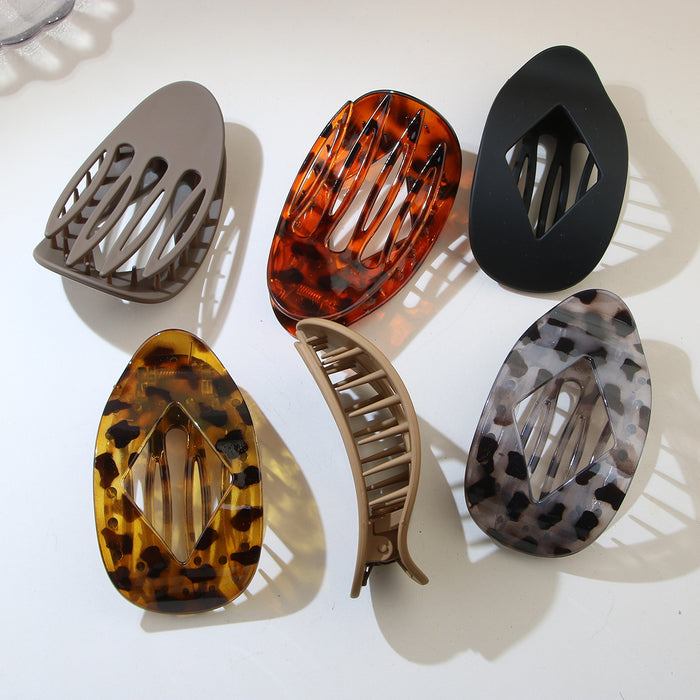 Wholesale Personalized fashion leopard print all-match flat duckbill hairpin diamond-shaped solid hairpin hair accessories headdress