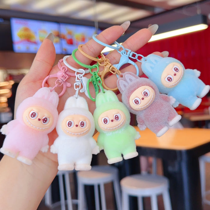 Wholesale 3D flocked cute cartoon keychain