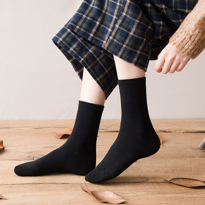 Wholesale Black, white, gray socks, cotton socks, long stockings, breathable, sweat absorbing, men's and women's solid colors