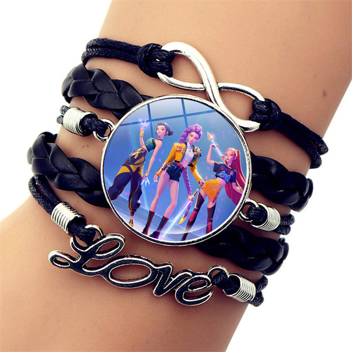Wholesale K-POP Bracelet for Women,  Anime Cartoon Merchandise Leather Accessories