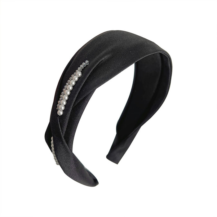 Wholesale 2PCS Pearl Braided Cross Fabric Headband JDC-HD-MiShe006