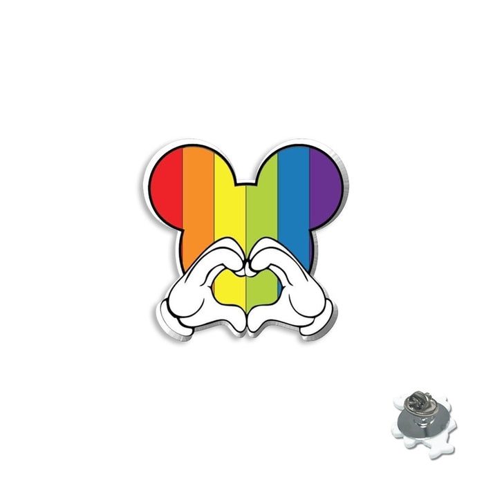 Wholesale Cute rainbow Mouse series brooch color collar pin resin collar pin bag accessories