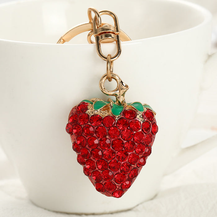 Wholesale Fruit Shaped Metal Keychain Decorative Bag Charm MOQ≥2