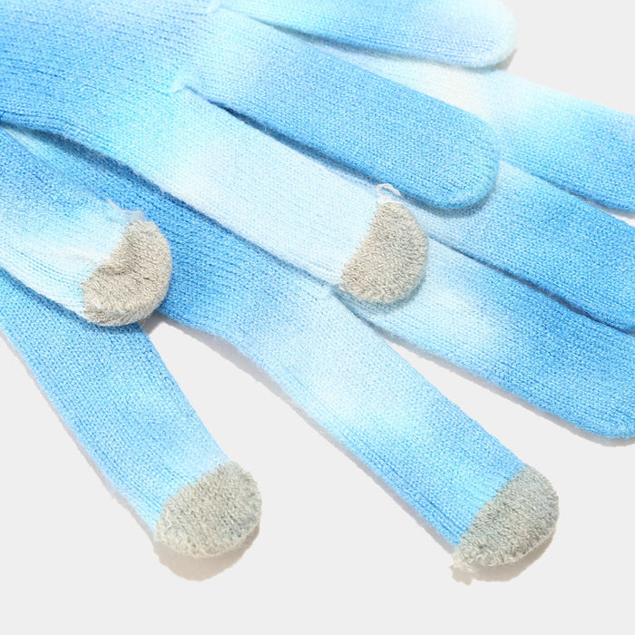 Wholesale Tie-dye knitted winter outdoor hat set for men and women.