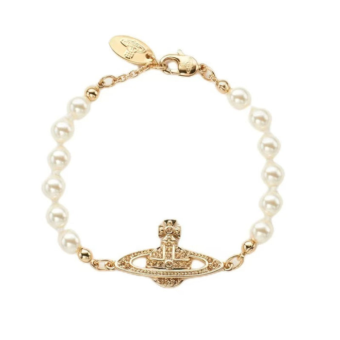 Wholesale Classic Saturn Pearl Bracelet Saturn Diamond Set Pearl Bracelet