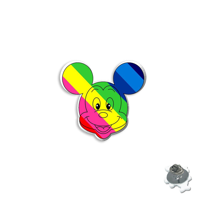 Wholesale Cute rainbow Mouse series brooch color collar pin resin collar pin bag accessories