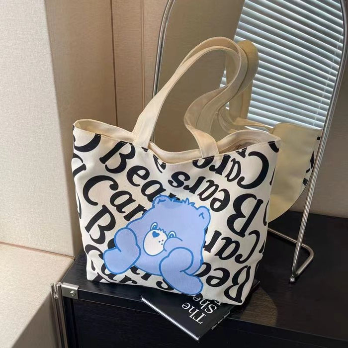 Wholesale Large Capacity Cartoon Letter Printed Canvas Shoulder Bag JDC-SD-JingS003