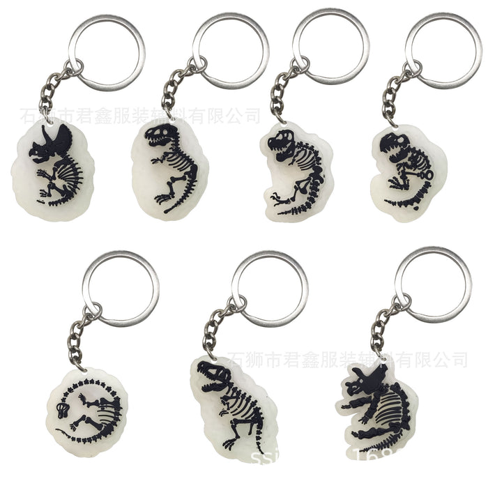 Wholesale Dinosaur Fossil Keychain  Pvc Luminous Keychain