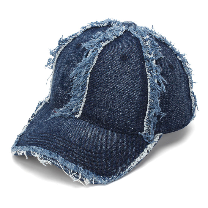 Wholesale Denim Distressed Frayed Baseball Cap Street Style Fashion Accessory Gift Boutique Resale