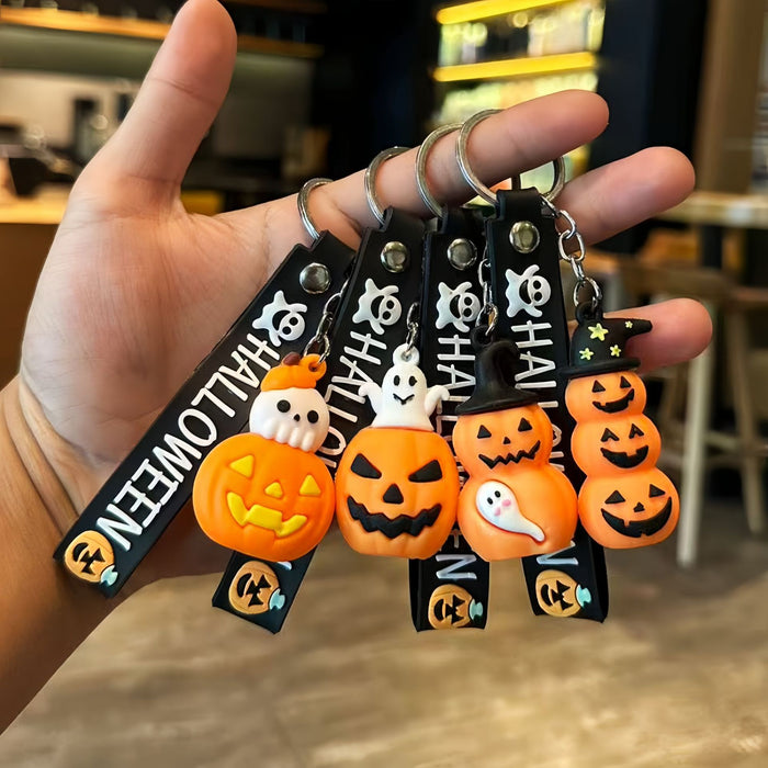 Wholesale PVC Pumpkin Ghost Keychain Spooky Car Key Accessory Party Gift