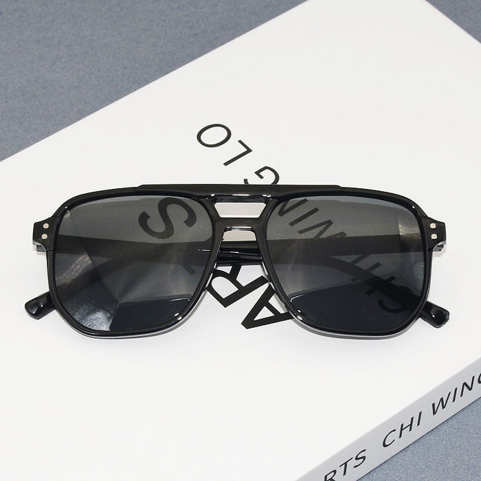 Wholesale Box sunglasses UV resistant retro double beam sunglasses