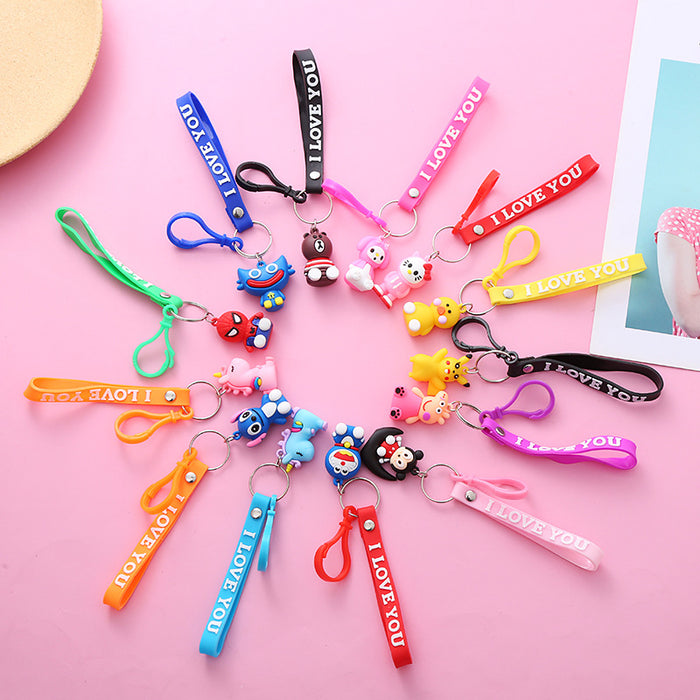 Wholesale Random Cute Cartoon Soft Rubber Toy Keychain JDC-KC-BoYue011