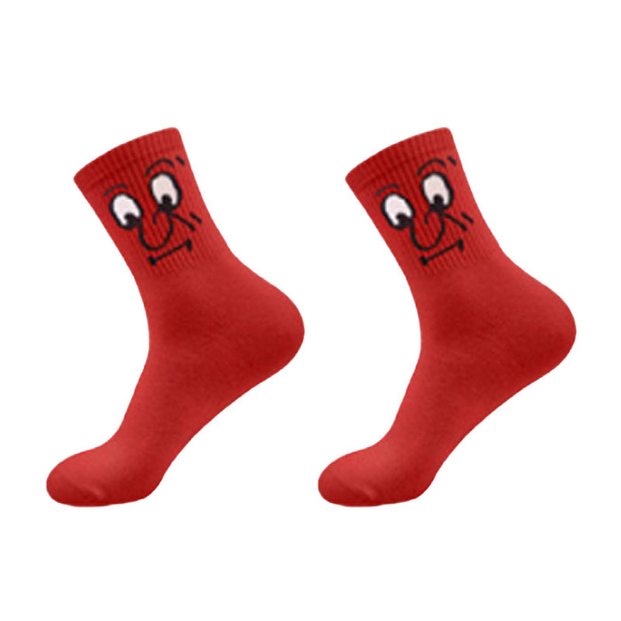 Wholesale funny expression candy color student socks spring and autumn summer breathable socks