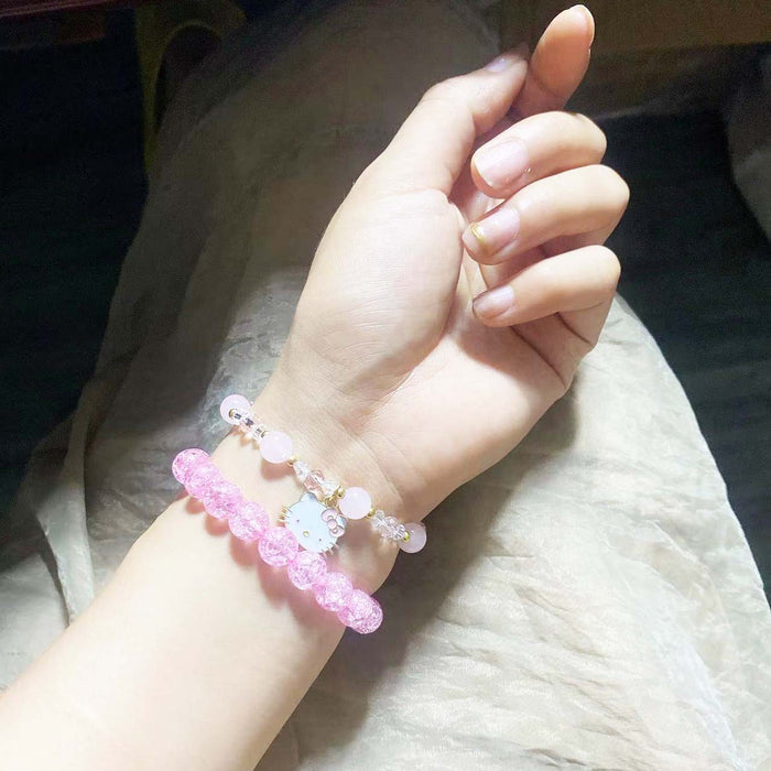 Wholesale Women' s white cat rose crystal bracelet best friend gift bracelet