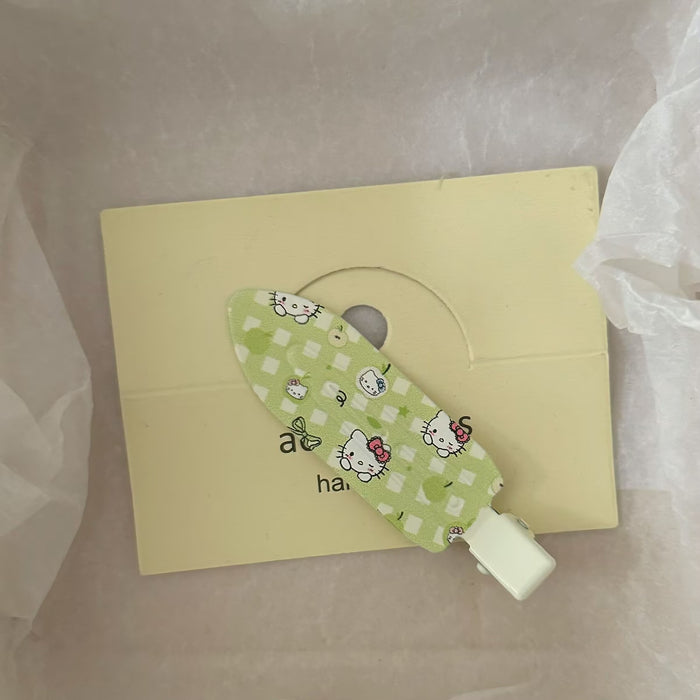 Wholesale Red plaid cat shovel hairpin sweet girl style side hairpin hair accessories