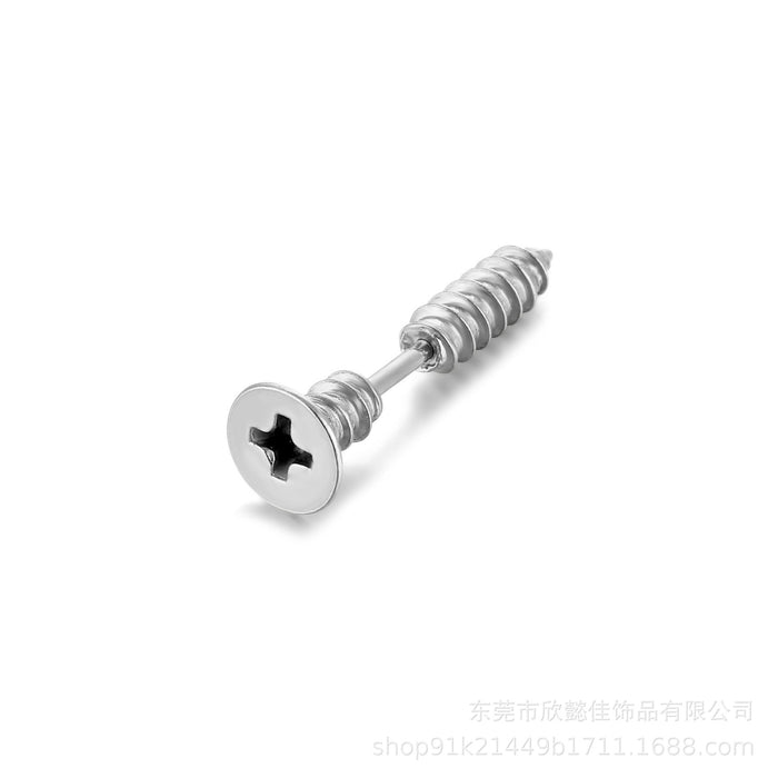 Wholesale Stainless steel cross screw earrings