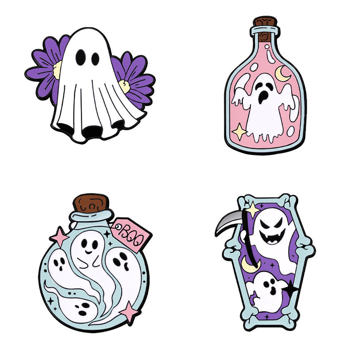 Wholesale  Badge Ghost Demon Cute Cartoon Holiday Decoration Clothes Bag Accessories Oil Drop Zinc Alloy Brooch