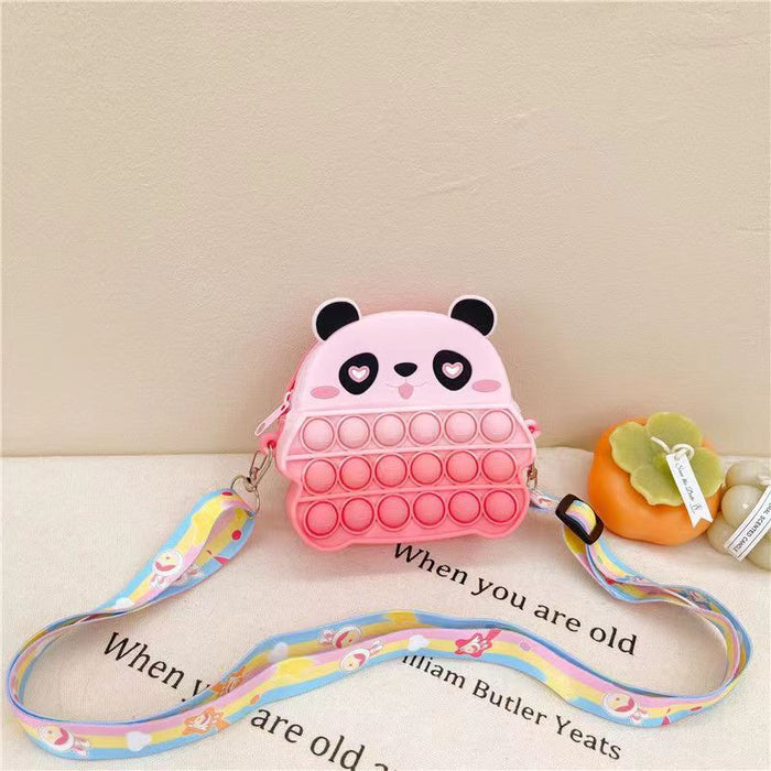 Wholesale Cute Silicone Crossbody Wallet for Girls Red Strawberry Bow Design