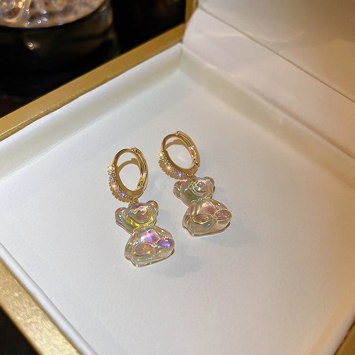 Wholesale Pendant zircon earrings, niche design, versatile earrings, fashionable earrings, temperament