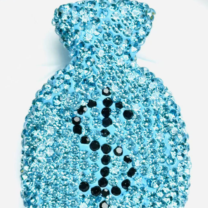 Wholesale New Diamond Inlaid Money Bag Keychain Accessories Car Pendant Diamond Inlaid Apple shaped Jewelry Accessories DIY Jewelry