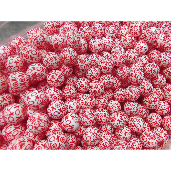 Wholesale 20pcs15mm Valentine's Day Printed Beads JDC-BDS-HongZhou007