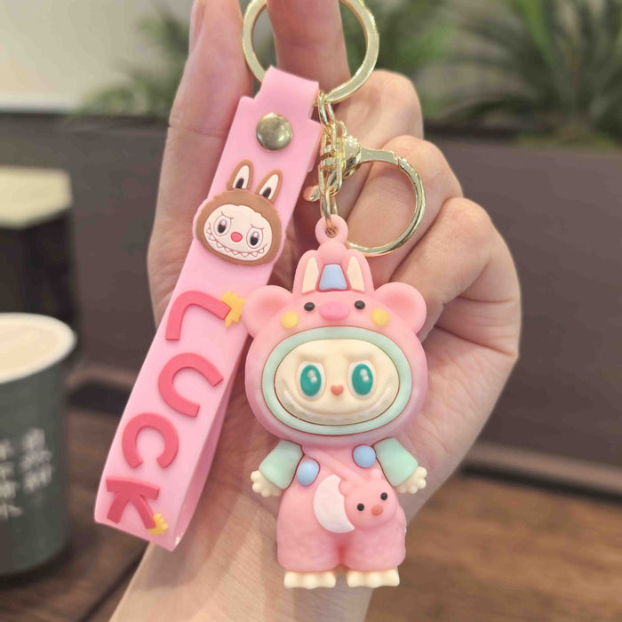 Wholesale Cute cross-dressing cartoon keychain,  cute couple schoolbag pendant,  car keychain,  claw machine small gift