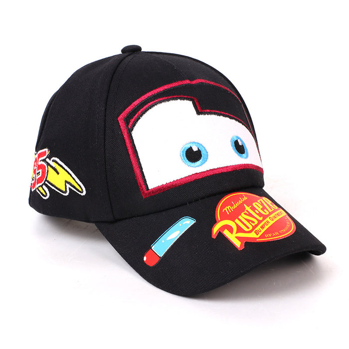 Wholesale Trendy Car Print Boys Baseball Cap Sun Hat Red Cloth Wide Brim Sunscreen Kids Fashion Accessory For Resale