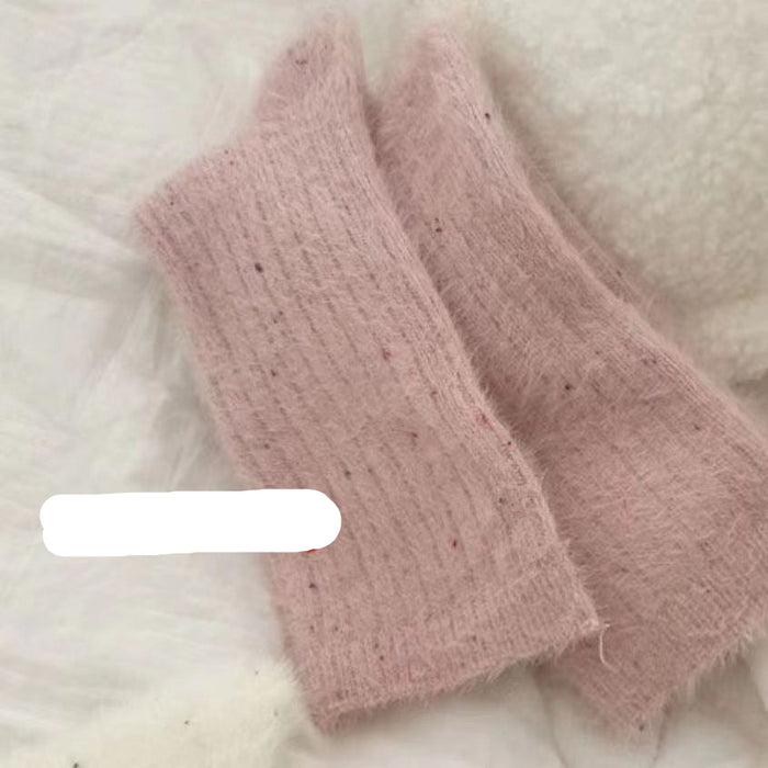 Wholesale Plush warm thick solid color mid-calf socks