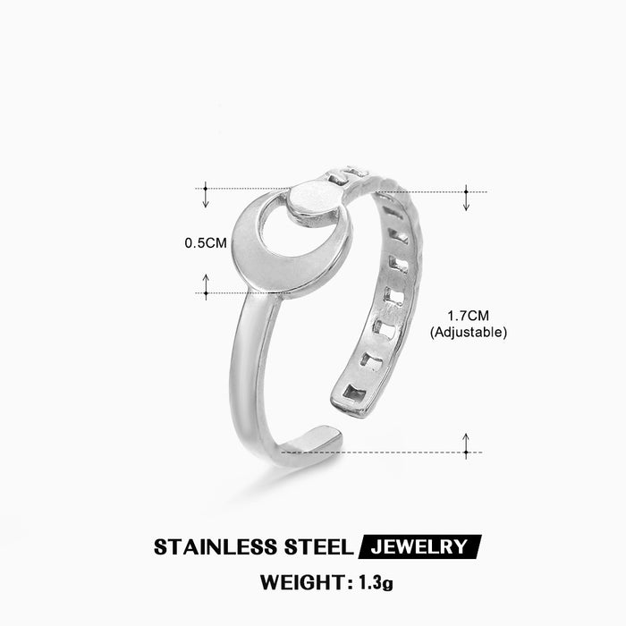 Wholesale Gold Plated stainless steel star moon Rings Adjustable rings for women