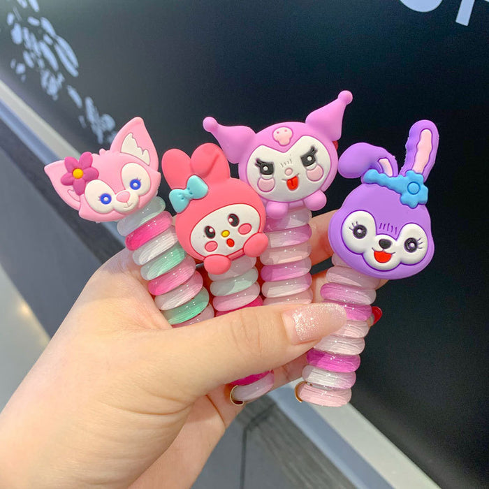 Wholesale Children' s Phone Cord Hair Scrunchies Cartoon Animal  Headwear