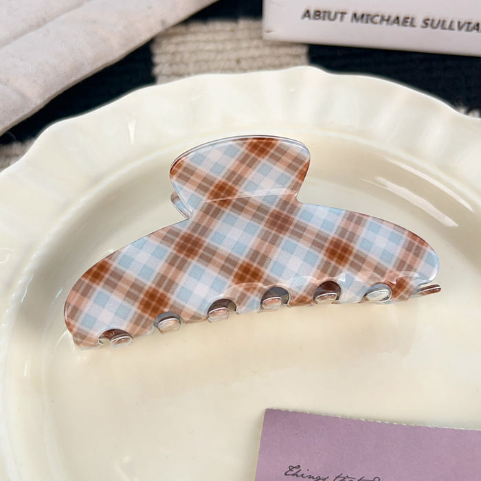 Wholesale PVC Plaid Claw Hair Clip - Retro Fashion Accessory