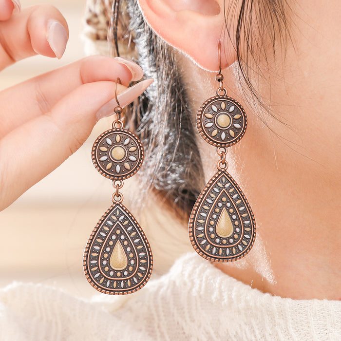 Wholesale Zinc Alloy Tassel Earring Set 12 Pairs - Vintage Ethnic Style Jewelry MOQ≥2