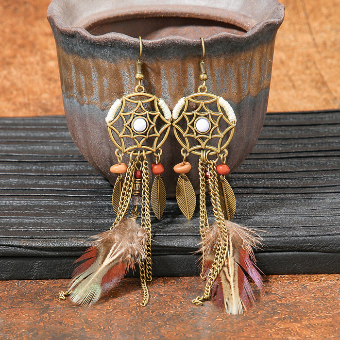 Wholesale Bohemian Tassel Geometric Earrings - Retro Ethnic Style Fashion Accessory MOQ≥2