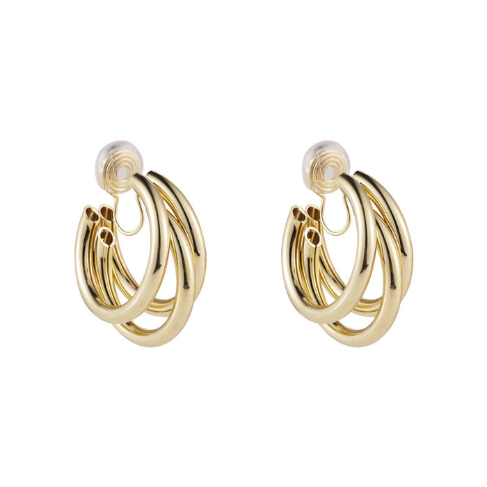 Wholesale Ear Clip Women's No Ear Holes Elegant Circle Earrings Hoop Earrings