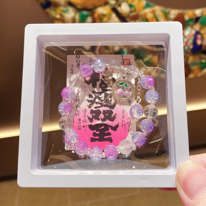Wholesale Cherry Design Glass Beaded Bracelet Fashion Jewelry Accessory MOQ≥3