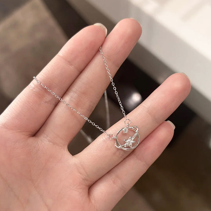 Wholesale Butterfly gemstone necklace with diamond inlay pendant, light luxury titanium steel, colorfast collarbone chain