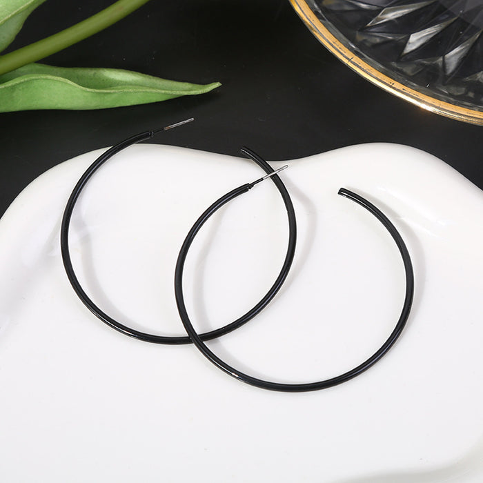 Wholesale Metal Hoops Lacquered Earrings JDC-ES-LiR006
