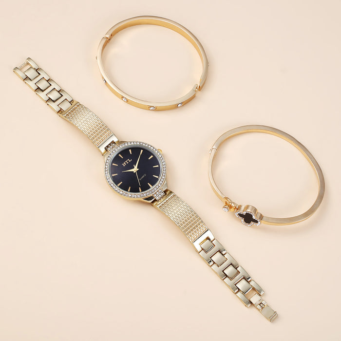 Wholesale Leisure Strap Mesh Quartz Watch+Bracelet Set JDC-WH-Xilu004