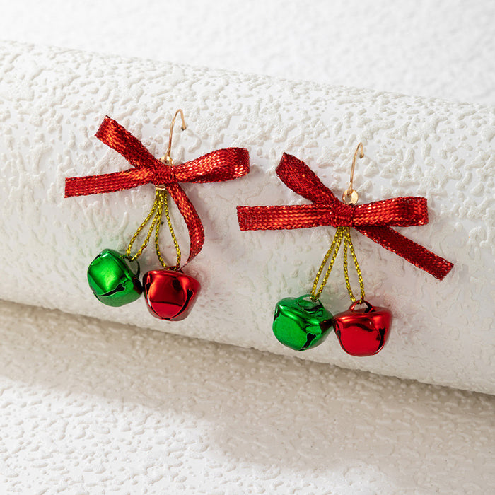 Wholesale Alloy Electroplated Christmas Earrings Bell Bow Geometric Rope Fashion Accessory MOQ≥200