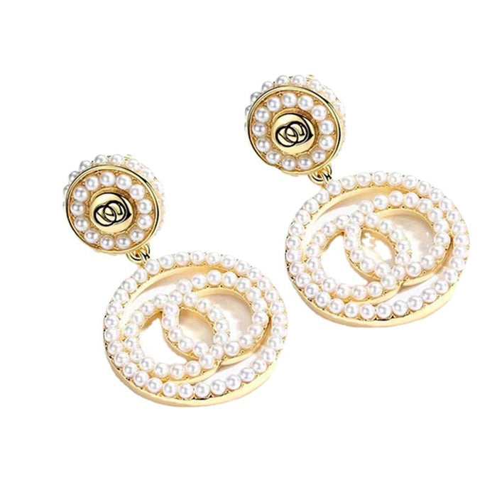 Wholesale Long Pearl Alloy Earrings (F) JDC-ES-ChenK001