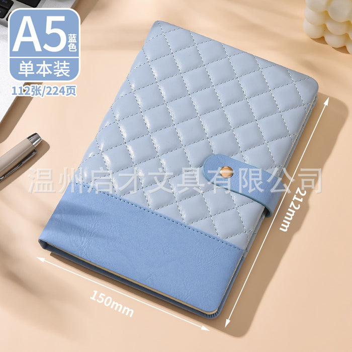 Wholesale Notebook Pu Spliced Rhombus Hand Ledger Creative High-Value Business Notepad