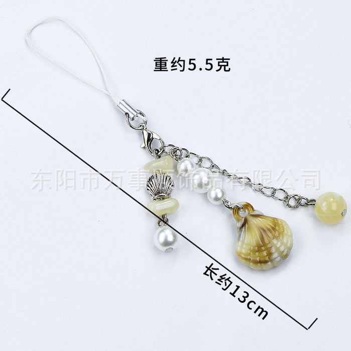 Wholesale Marine creature pendant shell conch pearl phone chain bag chain bead chain
