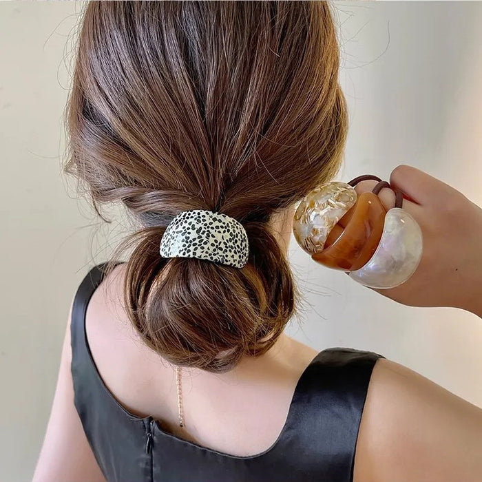 Wholesale Exquisite circular elastic band tied hair bun head semi tied hair, simple ponytail hair rope headband accessory