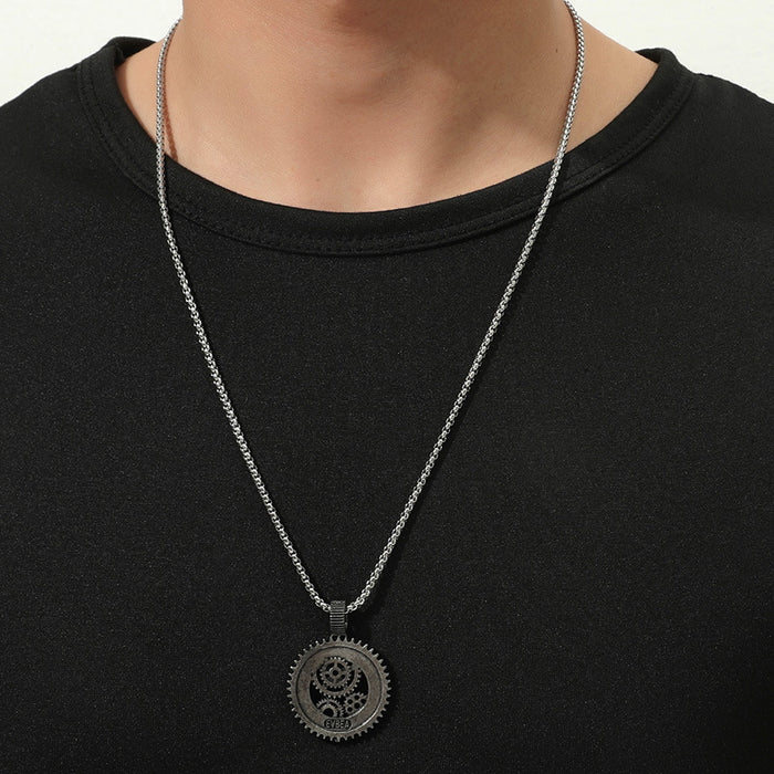 Wholesale Hollow Gear Pendant Men Necklace JDC-NE-ChengHan018