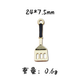 Wholesale 10pcs  jewelry accessories alloy color oil pan fried egg spatula earrings pendant key pendant