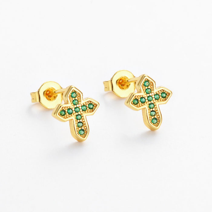 Wholesale Personalized zircon cross earrings
