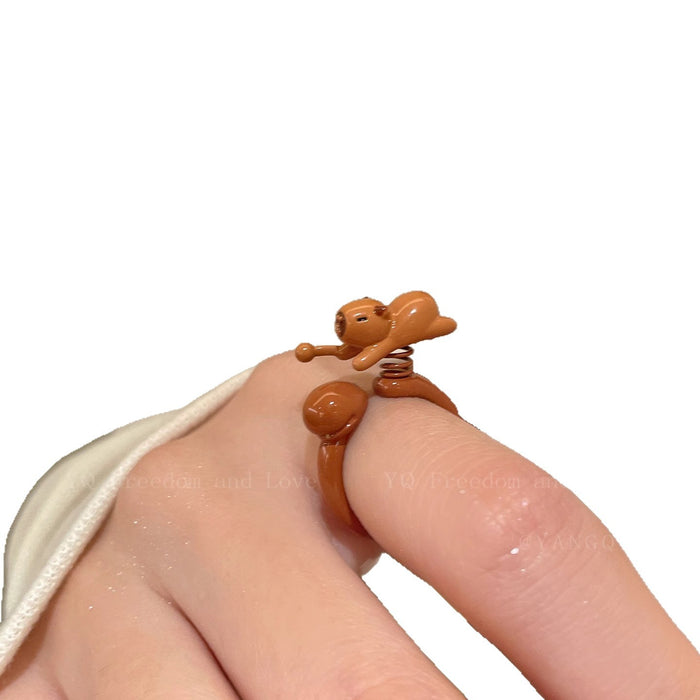 Wholesale Cartoon opening ring, niche creativity, simple personality, fashionable and versatile ring