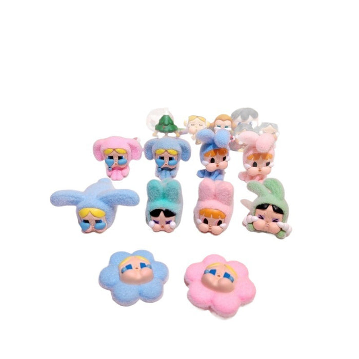 Wholesale Cartoon cute flocked PVC keychain toy