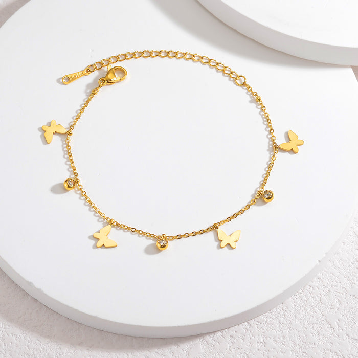 Wholesale 2pcs Star  Moon  Heart  Butterfly - Simple and High-End Titanium Steel Bracelet