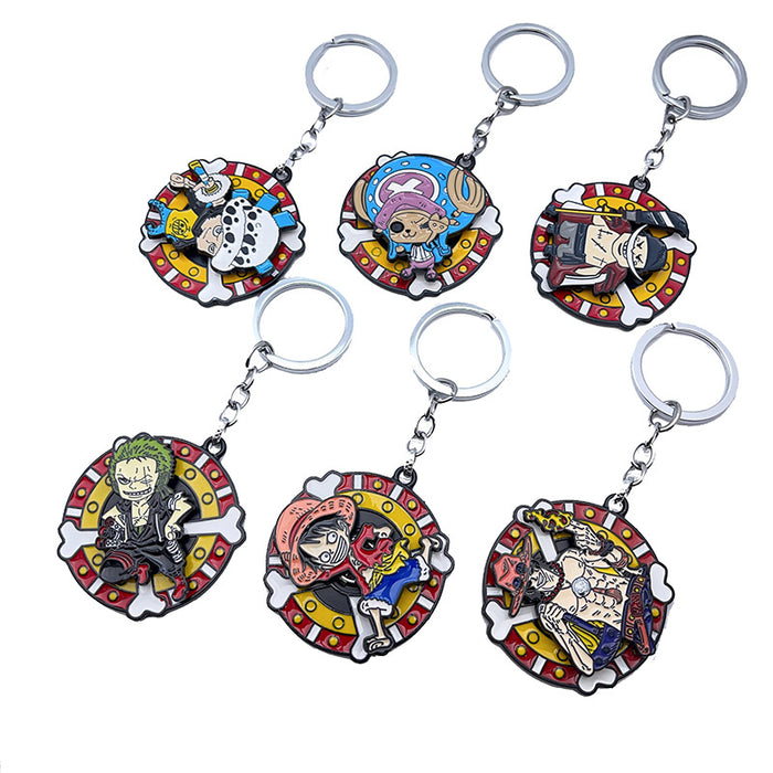 Wholesale Anime Merchandise Keychain Metal Rotating Pendant